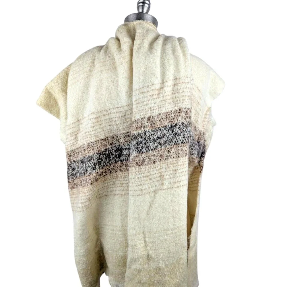 Steve Madden Striped Ombre Kimono Tan One Size